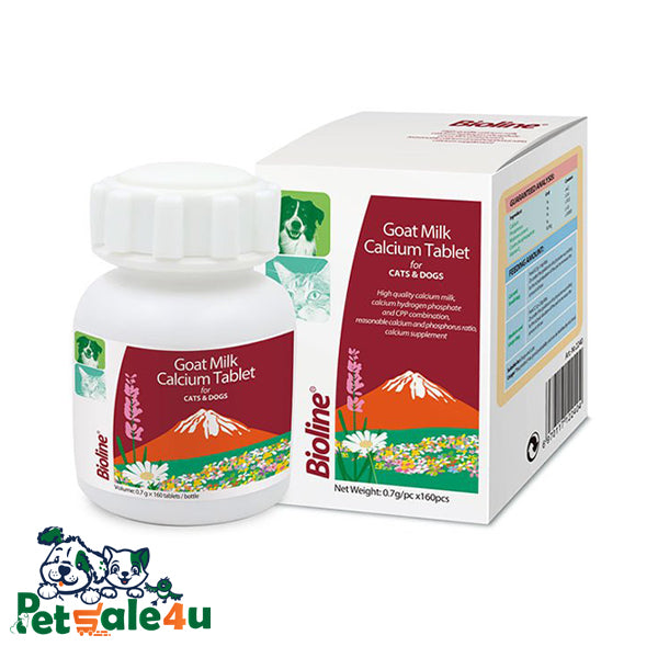 تغذية الحيوانات الأليفة - قرص كالسيوم حليب الماعز 160 قرص