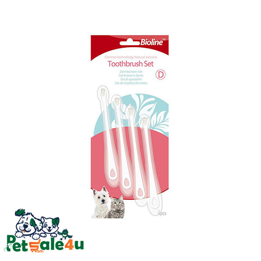 طقم فرش اسنان 4 قطع للقطط والكلاب الصغيرة 4 قطع